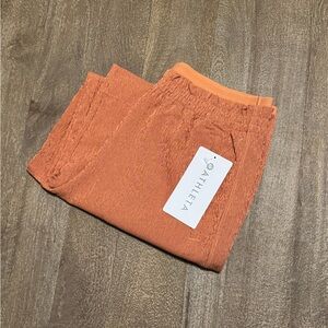 Athleta Echo Wide Crop Pant Orange Women’s Size 6 NWT